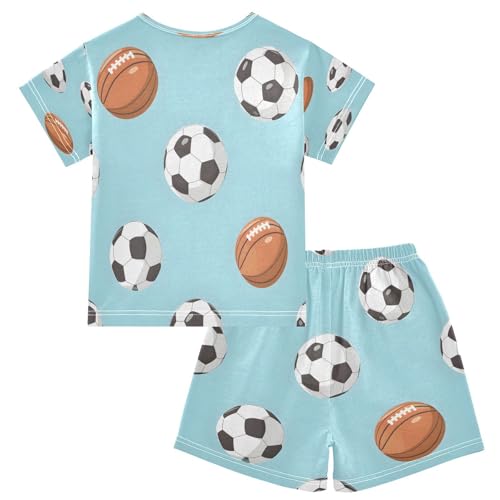senya Short Sleeve Pajamas Sets Summer Cotton Sleepwear Football and Basketball2