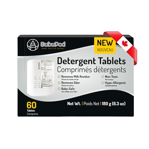 Baby Bottle Washer Detergent Tablets – Compatible with Baby Brezza Bottle Washer Pro, Momcozy Washer, Grownsy Washer, Bubupod Washer