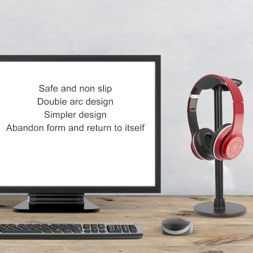 Headphone Stand, Detachable Gaming Headset Holder Headset Stand with Anti Slip Pads, Earphone Display Stand for Desk, Black - Image 3