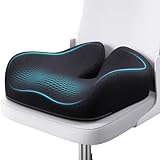 Benazcap Seat Cushion, Memory Foam Cushion for Office Chair - Ergonomic Chair Cushions for Tailbone Pain Relief, Sciatica & Back Support, Office Chair Cushion & Coccyx Cushion