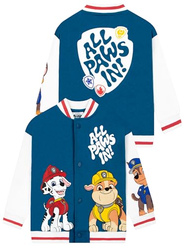 PAW Patrol Jacke Jungen, Coole Bomberjacke Im Chase, Marshall & Rubble, Baumwolle Jacken Für Jungen, Blau 128