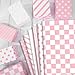 Whaline 120 Sheets Pink White Tissue Paper Stripe Dot Plaid Checkerboard Wrapping Paper Minimalist Art Paper for Birthday Baby Shower Wedding Party DIY Crafts, 14 x 20 Inch