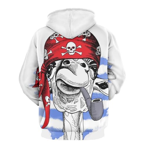 Sweat Girafe Fumante au Design Graphique Original avec Capuche - 3