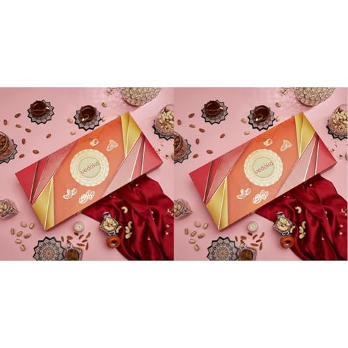 Image of Amazon Brand - Vedaka Premium Dry Fruits Combo | Gift Box 400 gm | Almond 100 gm, Cashew 100 gm, Raisin 100 gm, Pistachio 100 gm (Pack of 2)