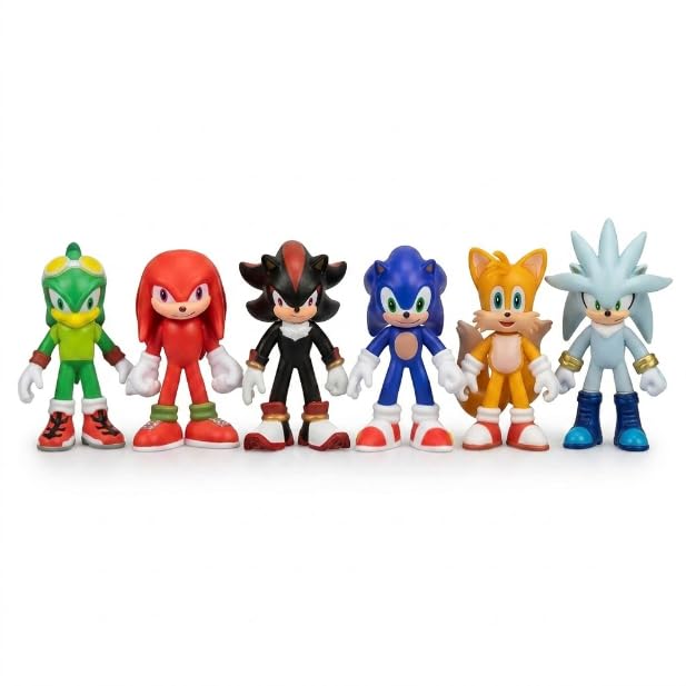 Image of Anime Warrior Action Figure 32 cm Collectible PVC Statue for Kids & Collectors Premium Muscular Design | Display Toy with Gift Box for Desk, Shelf & Showcase (Sonic 4pcs Set)