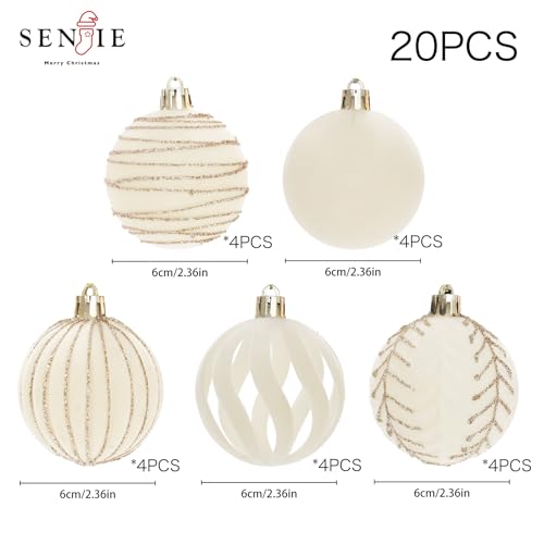 Image of 20PCS Velvet Ornaments for Christmas Tree, 2.36INCH Glitter Flocked Christmas Ornaments Decorations Balls Set Decor