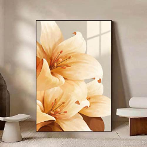 Peinture Toile Fleur KEBIA - Solution Mur Vide Déco Salon Moderne 35x50cm