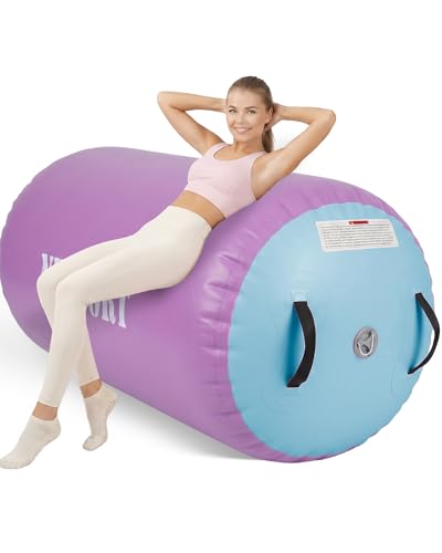 Image of Air Barrel - Air Roller Gymnastics Barrel for Back Handspring Trainer, Air Tumble Mat with Pump for Gym Training /Yoga Balance Exercise /Cheerleading /Home and Outdoor Use