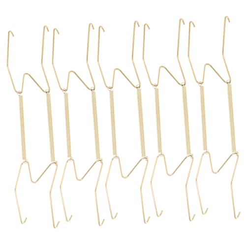 MAGICLULU 6pièces Porte-assiettes Acier Supports Muraux Décoratifs Forme de W Crochets pour Assiettes et Objets Muraux Style Ancien Doré Lot