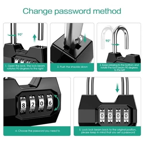Cadenas à combinaison 4 chiffres serrure à code pour bagage sac - 8