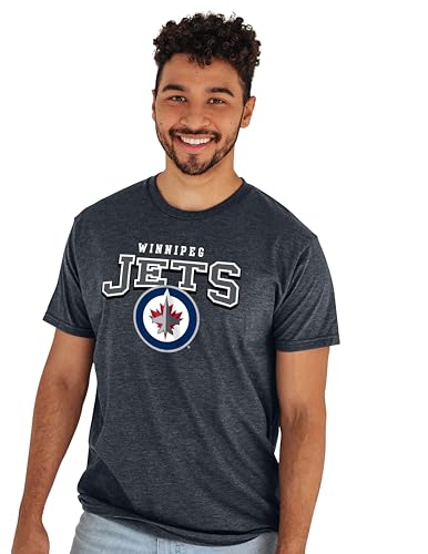 Winnipeg Jets NHL Officially Licensed T-Shirt Heathered Black, Large