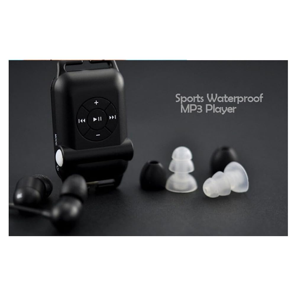 Lecteur MP3 Étanche 8 Go Noir pour Natation et Sports Nautiques avec Écouteurs Étanches et FM