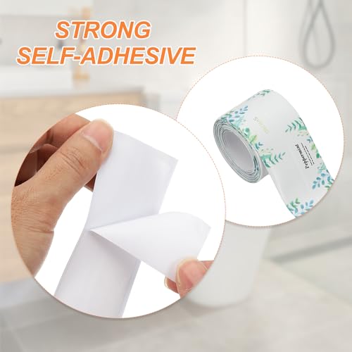 Image of PATIKIL Caulk Tape Waterproof Self Adhesive, PVC Toilet Caulking Sealant Strip Bathtub Caulk Sealing Strip Tape for Bathroom Kitchen Countertop, Palm Leaves (1.5 Inch x 5 Ft)