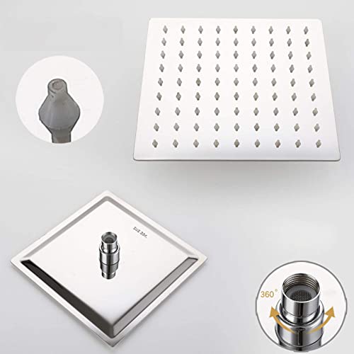 Sistema de Ducha de Hotel, Set de Ducha Montado en Pared de Acero Inoxidable con Repisa en el Techo, Mezclador de Ducha de Altura Ajustable para Baño y Gimnasio miniatura 2