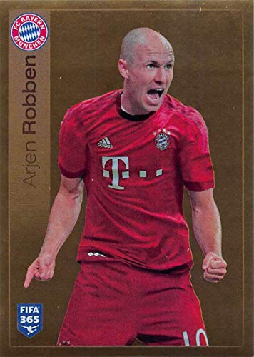 2015-16 Panini FIFA 365 Stickers Soccer #479 Arjen Robben Trading Card Sized Album Sticker Golden shiny