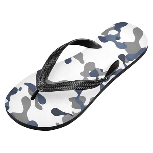 White Gray Camouflage Flip Flops for Beach Thong Sandals Anti-slip Lightweight Flat Slippers for Travel Summer Outdoor2