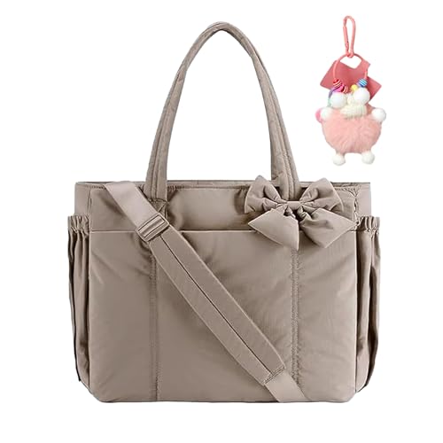 Lightweight Crush Bow Tote Bag, Bow Tote Bag for Women, for Daily Use Work Gym Grocery Travel