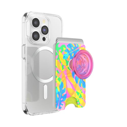 Image of PopSockets Phone Wallet for MagSafe, Phone Card Holder with Grip, Rainbow - Boca Palm