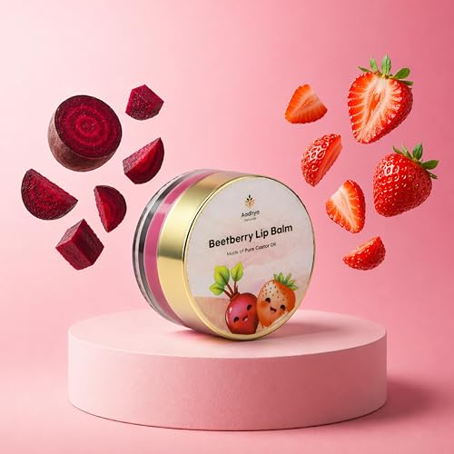Image of Organic Lip Balm with Beetroot & Strawberry | Restores Natural Pink Lips, Reduces Pigmentation | Shea & Cocoa Butter for Deep Moisturization |For Dark, Dry & Chapped Lips| 5 gm
