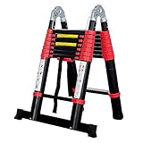 BEETRO 16.5ft Aluminum Telescoping Ladder, A Type Portable Telescopic Extension Ladder for Outdoor Working, Household Use, 330lb Capacity, More Durable and Safer with Balance Rod