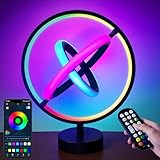 Omnikerlight Smart Table Lamp, RGB Color Changing Desk Light Alexa Google Home Enable, DIY Endless Scenes, Music Sync, APP Control Cool LED Lamp for Bedroom Decor Ambient Lighting