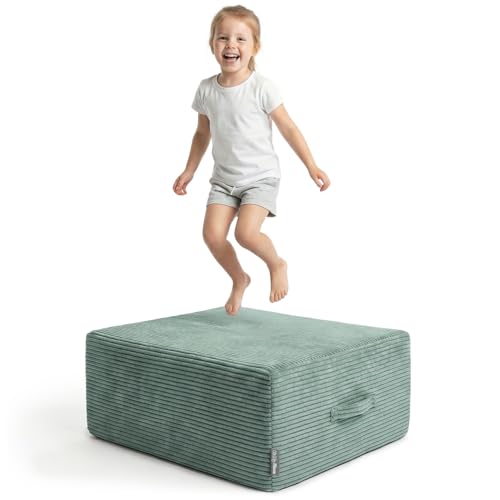 KiddyMoon Hüpfpolster Für Kinder Hüpfmatratze Kinder Trampolin Für Zuhause Turnmatte Matratze Zum Hüpfen Abnehmbarer Bezug Waschbar Grün