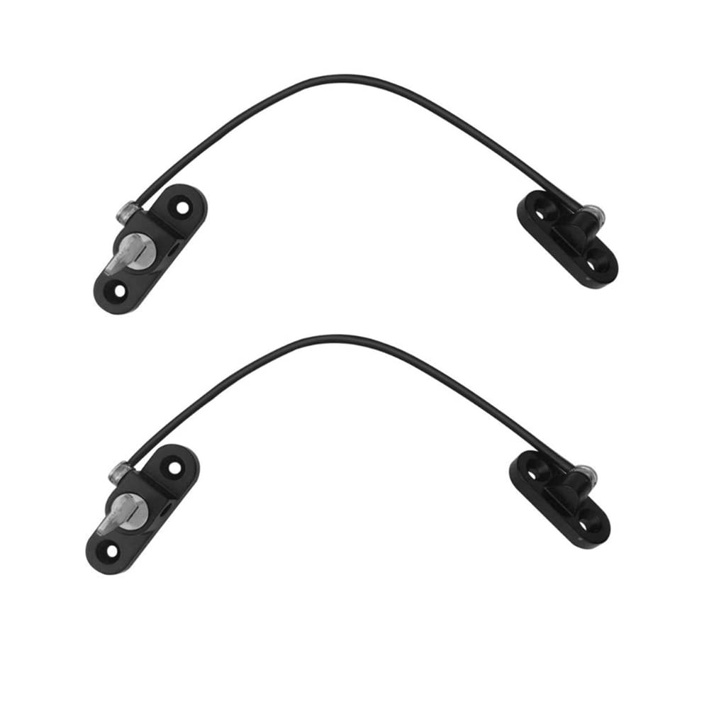 Window Restrictor Lock, Kids Window Door Lock Child Baby Safety Security Wire Catch with Screw Keys for Children Baby Safety, Home Public (Black, 2PCS)
