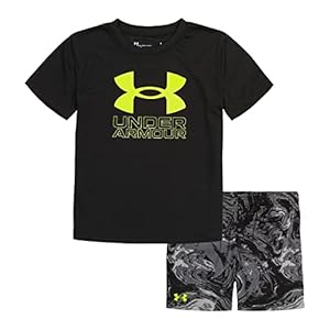 Under Armour Little Boys T-Shirt And Short 2 Piece (Black(UASFI0OE-001)/V, 6 Years)