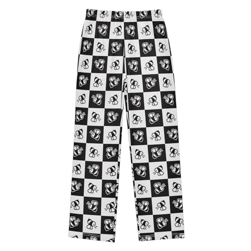 ZZKKO Honey Bee Black White Boys Pants for Kids Jogger Pants with Pockets S-XL
