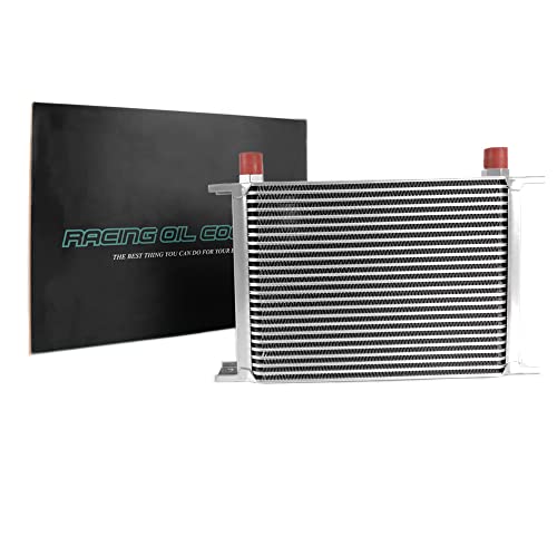 PIT66 Universal Aluminum Engine Transmission Oil Cooler Compatible with British Model Silver 25 Row