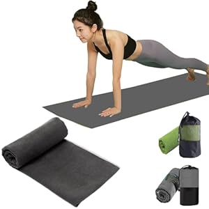 Oaygat Hot Yoga Towel Non-Slip Hot Yoga Mat Towel for Mat Sweat Absorbent Yoga Blanket 27″ X72″ Microfiber Fitness Pilates Yoga Gym Mat Towel with Mesh Carrying Bag Breathable Hot Mat Cloth for Bikram