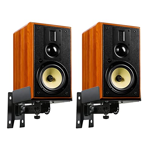 Robuste Lautsprecher-Wandhalterungen mit 180° Drehgelenk und 60° Neigung, hält bis zu 30 kg, Lautsprecher-Wandhalterung für Sound-Lautsprecher (Farbe: Schwarz (einzeln),...
