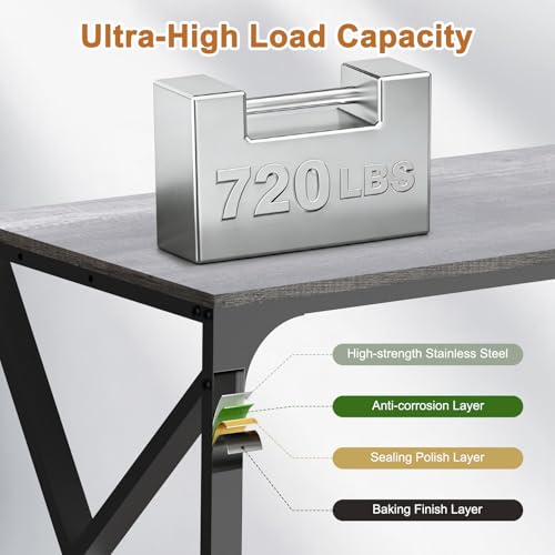 fishkeeper Heavy Duty Metal 50 Gallon Aquarium Stand with Charging Station, 2-Tier Storage Shelves with USB Ports and Outlets, 720LBS High Load Capacity Fish Tank Stand for Reptile/Turtle/Breeder Tank Stand - Image 3