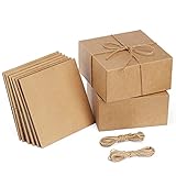 BagDream 15PCS Brown Gift Boxes 8x8x4 Bridesmaids Proposal Boxes, Kraft Paper Gift Wrap Boxes, Cardboard Gift Boxes, Wedding Bridal Shower Birthday Paper Boxes, Christmas Gift Boxes