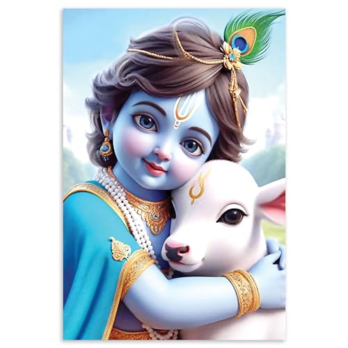 Image of Twinster Bal krishna Posters Photo for Pregnant Women, Baby Poster Self Adhesive (Size 45 cm by 30 cm) Pack of 1 (Design 13)