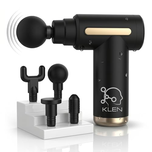 Image of KLEN Pulse Gun Massager Rechargeable Handheld Percussion Massage Machine For Full Body Pain Relief, Muscle Relaxation, Neck, Shoulder, Back, Foot & Travel Use (6 Speed intensity)