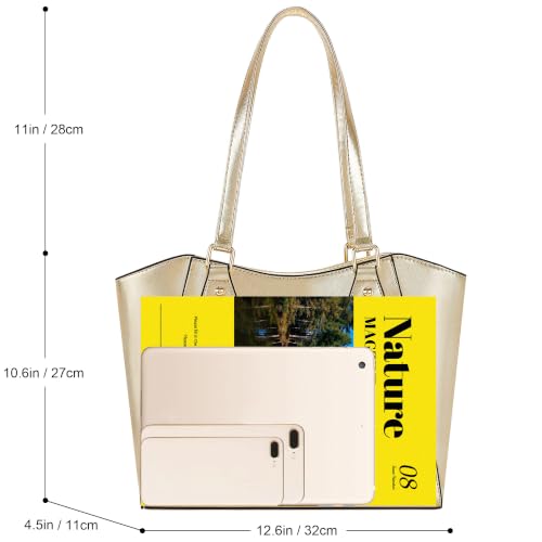 Image of CHICAROUSAL Tote Handbags Purses for Women PU Leather Womens Shoulder Bag | Large Tote Bag for Women, Shoulder Purse, Vegan Leather Purses for Women, Women's Handbags