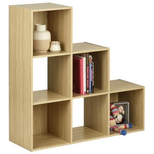 Hartleys Oak Effect 3 Tier Storage Unit - 6 Cubes