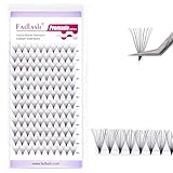 Fadlash Lashes Volumen individual de pestañas en abanico premoldeadas 14D 0,07 mm D Curl Longitud mixta 8-14 Pestañas flexibles profesionales (14D-0,07-D, 8-14 mm)