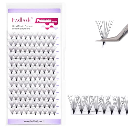 Fadlash Lashes Indywidualna objętość wstępnie uformowanych rzęs 14D, 0,07 mm, D Curl, długość mieszana 8-14, profesjonalne miękkie rzęsy (14D-0,07-D, 8-14 mm)