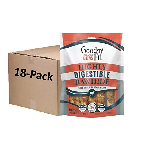 Good 'n' Fit Large Long Lasting Rolls, Treat Your Dog to Real Venison Rawhide with NO Artificial Colors or Flavors