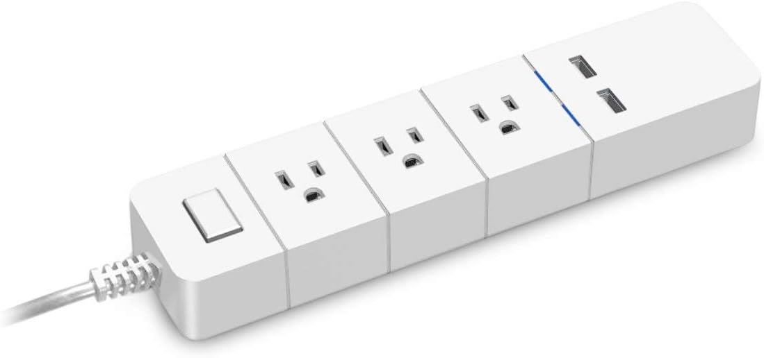 Aluratek (ASHPS05F - eco4life WiFi Smart Power Strip with Surge Protection for Home and Office (3 AC Outlets, 2 USB Ports), iOS & Android