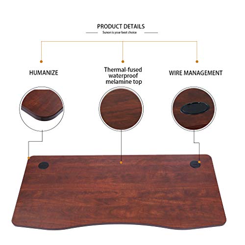 Sunon Laminate Table Top Only Executive Office Desk Top Wood Table Top for Height Adjustable Electric Standing Desk Frame (71x33 Table Top, Cherry) - Thumbnail 3