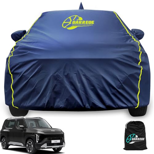 Image of Waterproof Car Body Cover for Kia Syros 100% All Weather Proof with Mirror & Antenna Packet & Full Bottom Elastic, Triple Stitching with 100% Nail Proof Cover Navy Blue