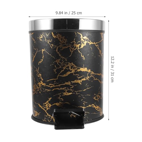 Caneca de basura con pedal 8L Zerodeko plástico negro miniatura 2