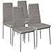 TecTake Lot de Chaise de Salle à Manger 41x45x98,5cm - diverses Couleurs et modèles au Choix - (4X Gris | No. 401846)