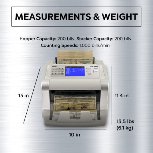 Silver By Accubanker S6500 Cash Counter Money Counter Machine Quick Mixed Denomination Bill Counter With Counterfeit Detector Uv, Mg, Infrared, Size & Metal Thread (S6500) #TOP5