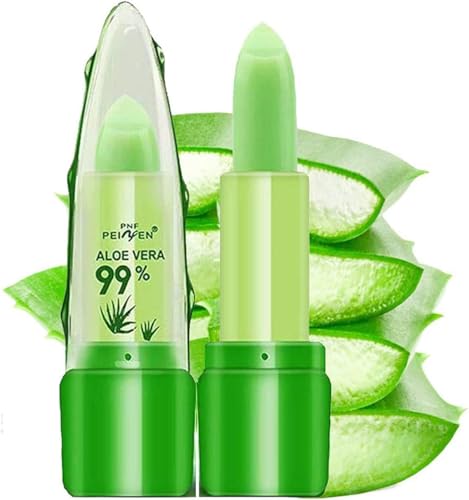 Magic Color Changing Aloe Vera Lipstick Tinted Moisturizing lip Balm Long-Lasting, Sweat-Proof, Temperature Change Enhances Shine Crystal Jelly Plant-Based Color-Changing friendly Lip