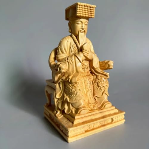 Estatua tallada en madera del Emperador Jade de 10 cm miniatura 2