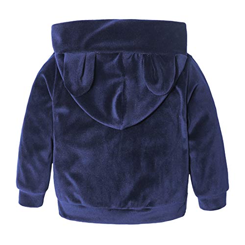 Image of Boys Girls Velvet Hooded Tracksuit Sweatshirt Top + Sweatpants Hoodie Outfit Set